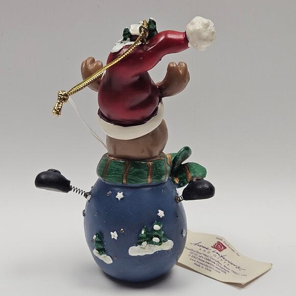 Lot of 3 Home Interiors “Let's Celebrate" Tree Ornaments Snowman Santa Reindeer - Picture 3 of 8